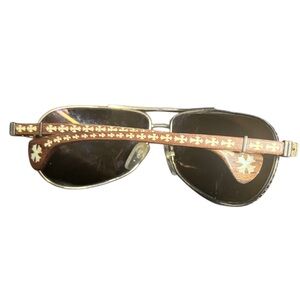 Chrome Hearts Brown Sunglasses with Floral Accents